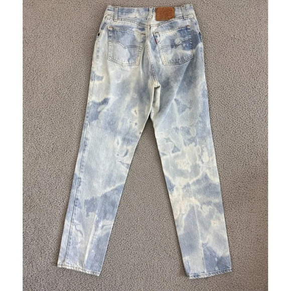 Vintage Levis 501 Jeans Womens 28 x 31 Acid Wash 80s Button Fly High Waist - Picture 2 of 16